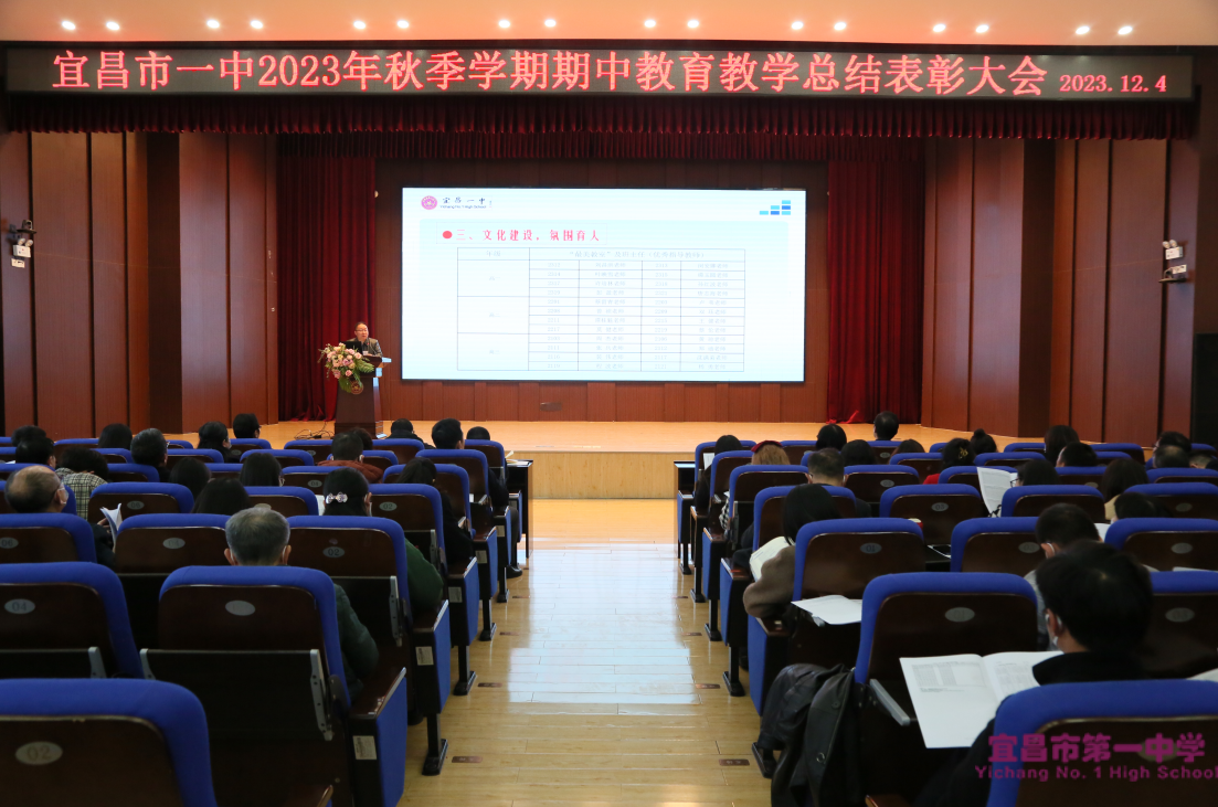 宜昌市一中召开2023年秋季学期期中教育教学总结表彰大会